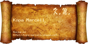 Kopa Marcell névjegykártya